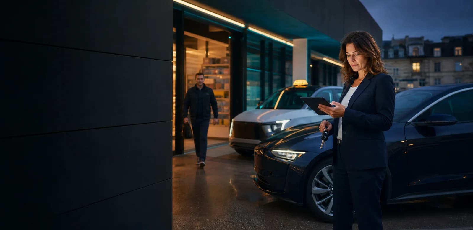 Fleet manager reviewing vehicles and mobility plans